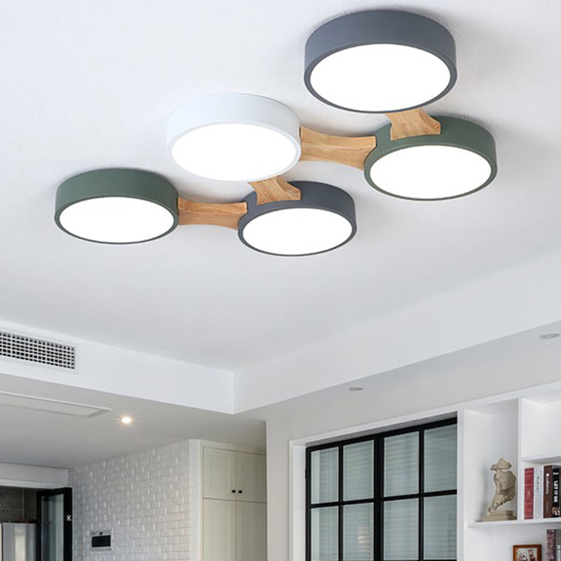 Delira Plafondlamp Hout Modern Rond
