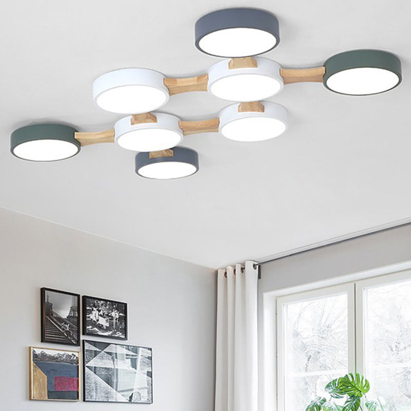 Delira Plafondlamp Hout Modern Rond