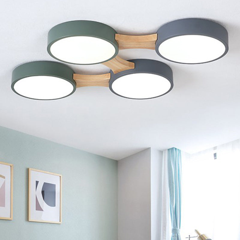 Delira Plafondlamp Hout Modern Rond