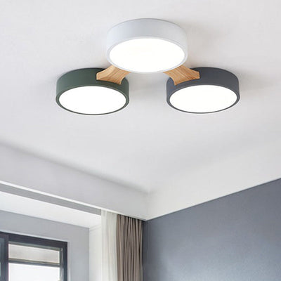 Delira Plafondlamp Hout Modern Rond