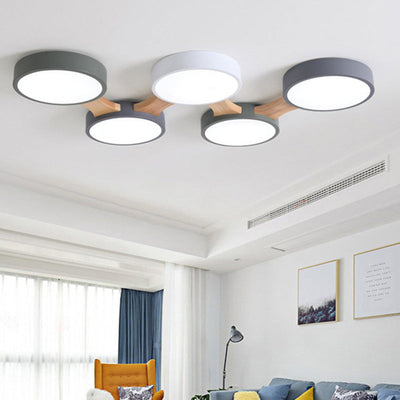 Delira Plafondlamp Hout Modern Rond