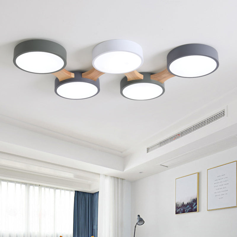 Delira Plafondlamp Hout Modern Rond