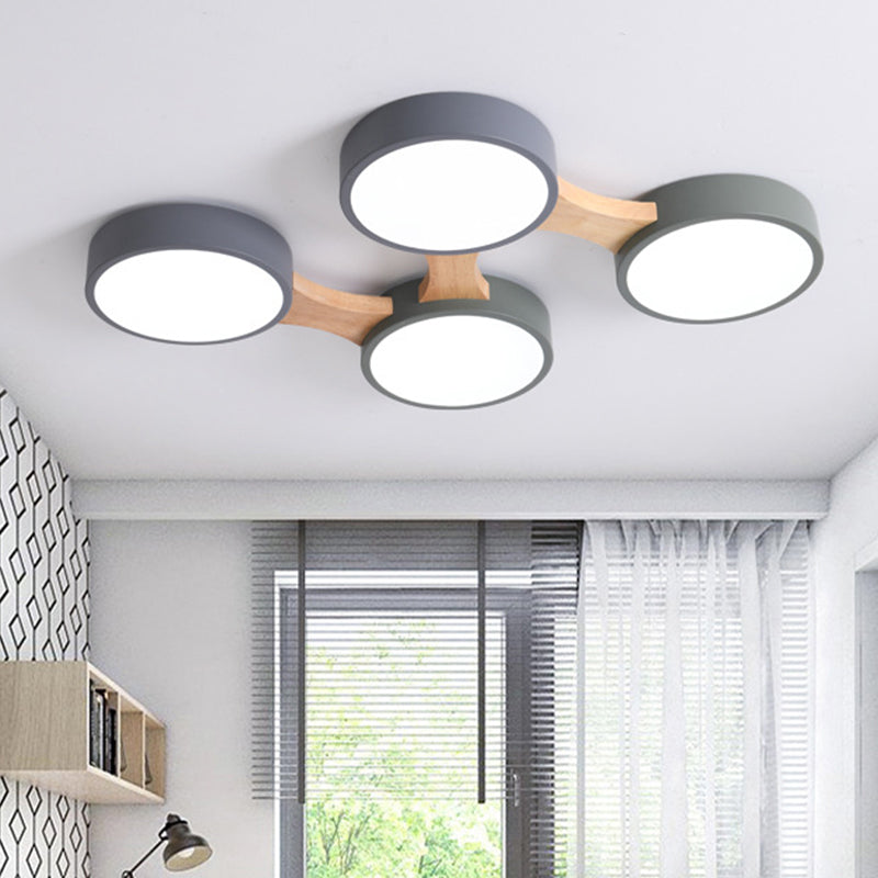 Delira Plafondlamp Hout Modern Rond