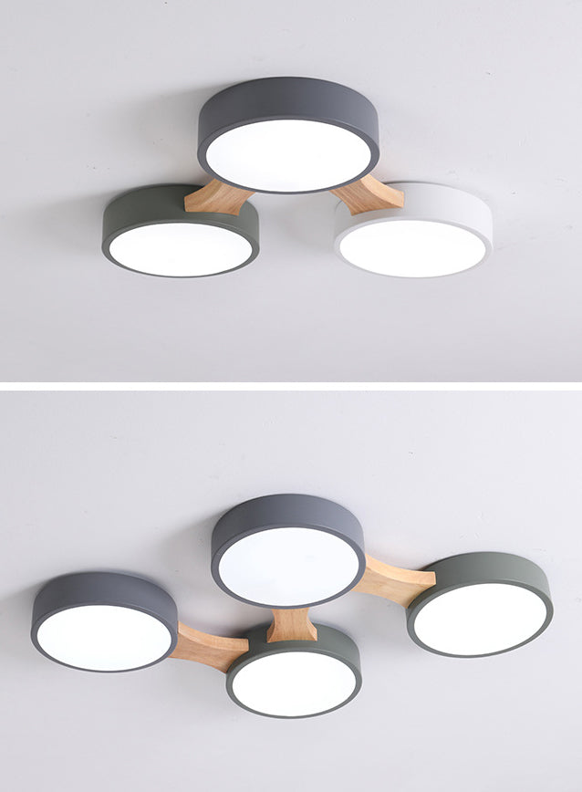 Delira Plafondlamp Hout Modern Rond