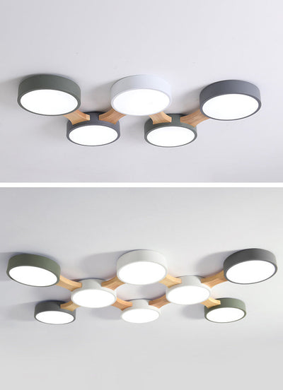 Delira Plafondlamp Hout Modern Rond