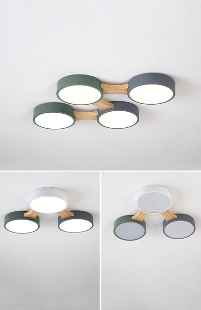 Delira Plafondlamp Hout Modern Rond