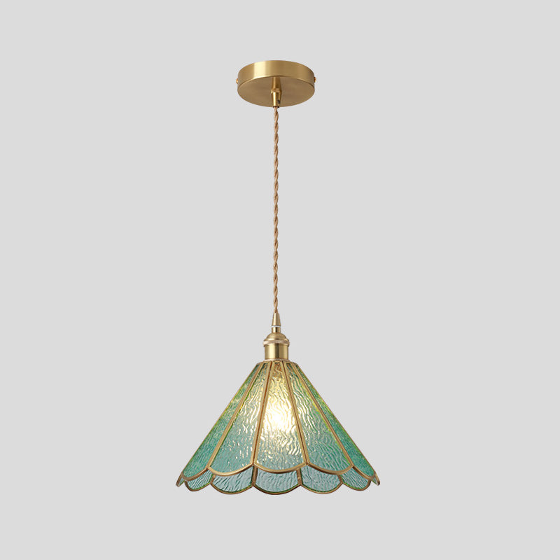 Delira Hanglamp Tiffany Glas Messing Plafondplaat