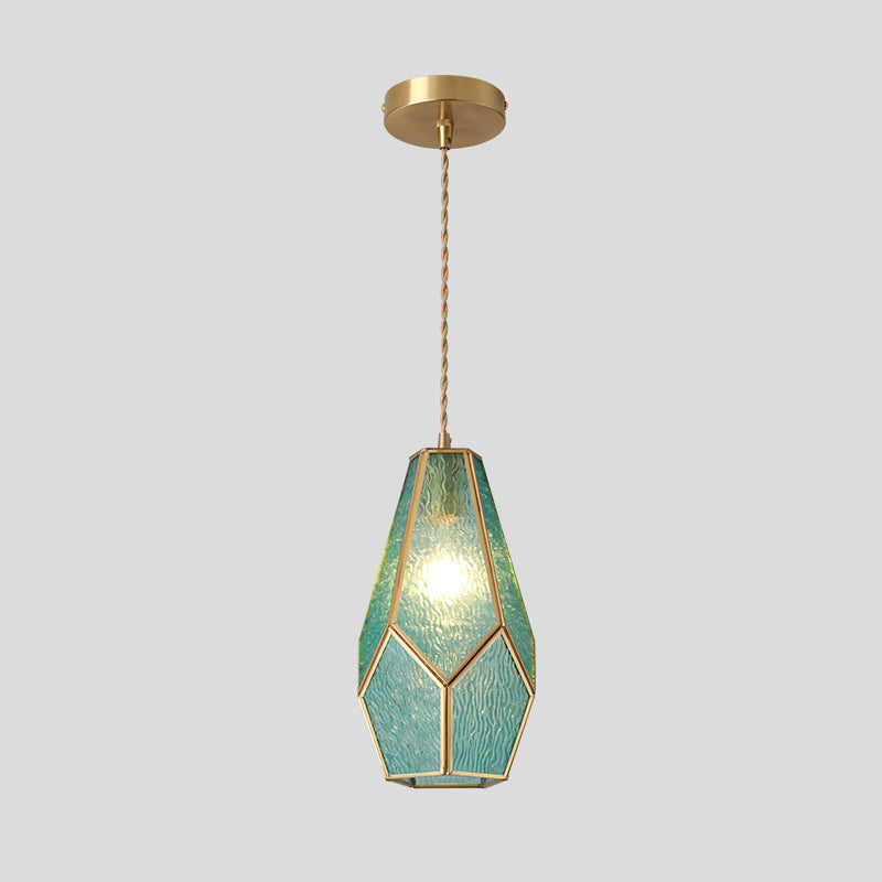 Delira Hanglamp Tiffany Glas Messing Plafondplaat