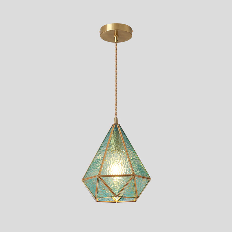 Delira Hanglamp Tiffany Glas Messing Plafondplaat
