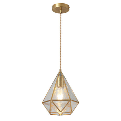 Delira Hanglamp Tiffany Glas Messing Plafondplaat