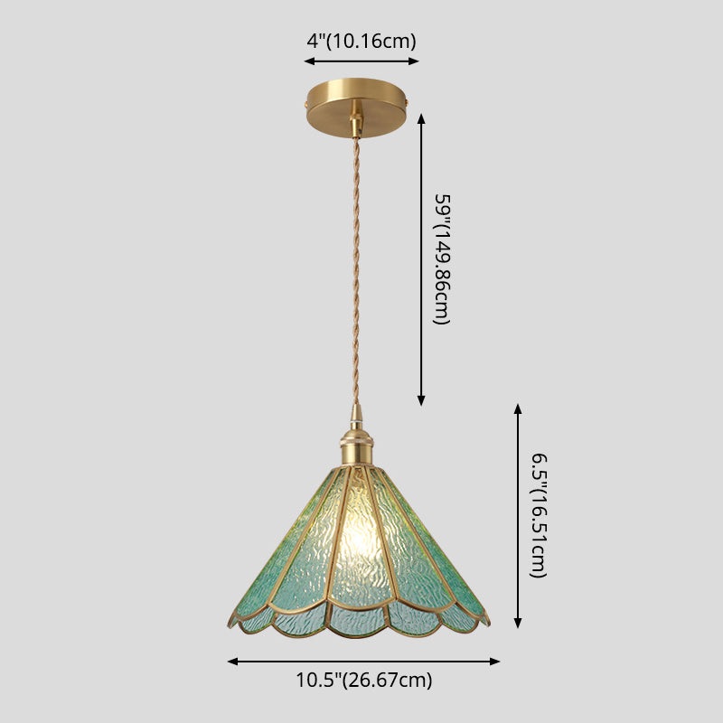 Delira Hanglamp Tiffany Glas Messing Plafondplaat