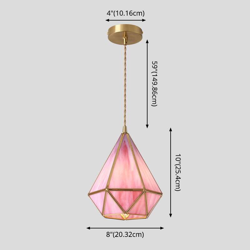 Delira Hanglamp Tiffany Glas Messing Plafondplaat