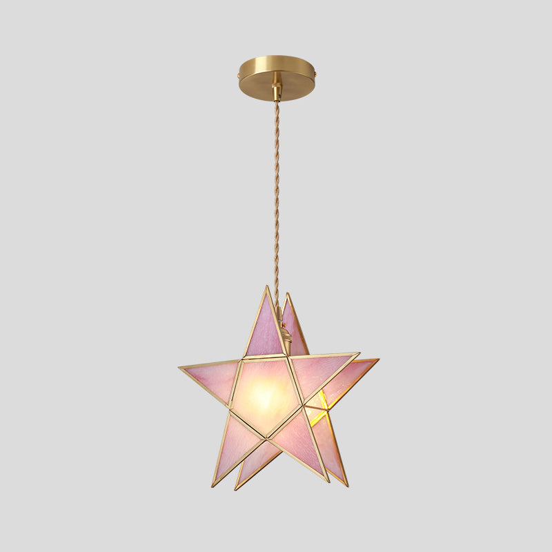 Delira Hanglamp Tiffany Glas Messing Plafondplaat