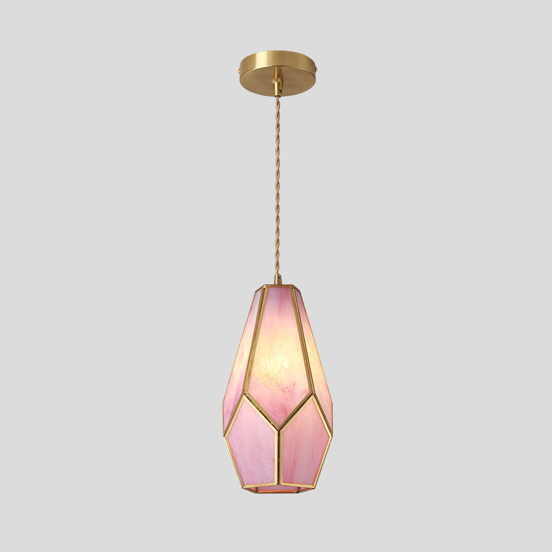 Delira Hanglamp Tiffany Glas Messing Plafondplaat