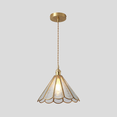 Delira Hanglamp Tiffany Glas Messing Plafondplaat