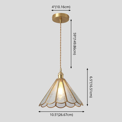 Delira Hanglamp Tiffany Glas Messing Plafondplaat
