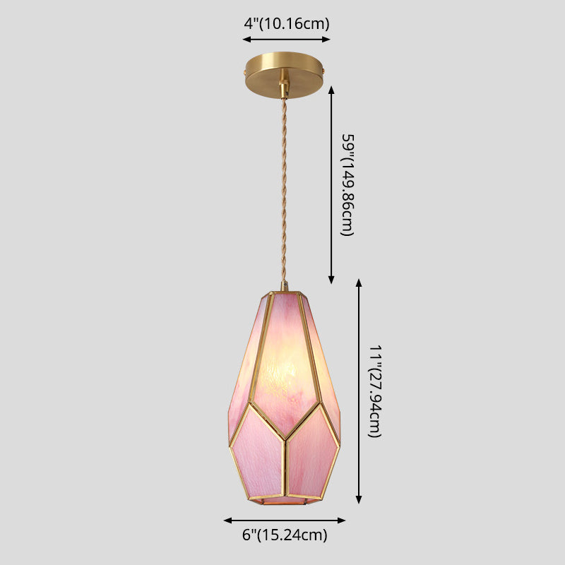 Delira Hanglamp Tiffany Glas Messing Plafondplaat