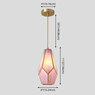 Delira Hanglamp Tiffany Glas Messing Plafondplaat