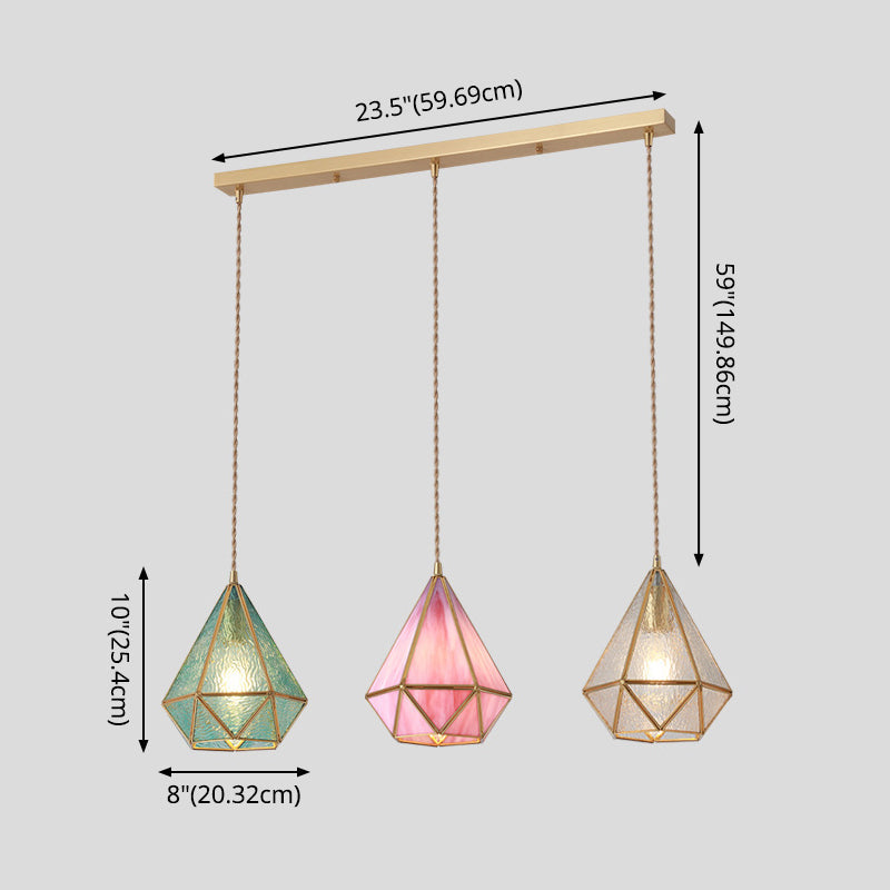 Delira Hanglamp Tiffany Glas Messing Plafondplaat