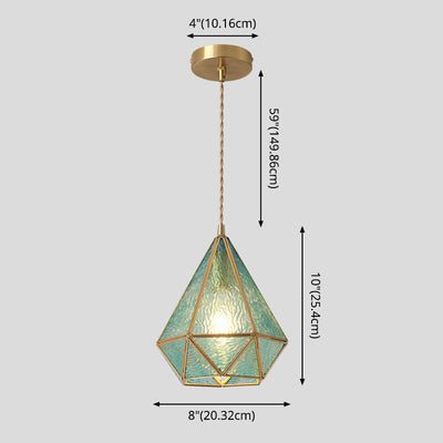Delira Hanglamp Tiffany Glas Messing Plafondplaat