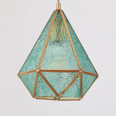 Delira Hanglamp Tiffany Glas Messing Plafondplaat