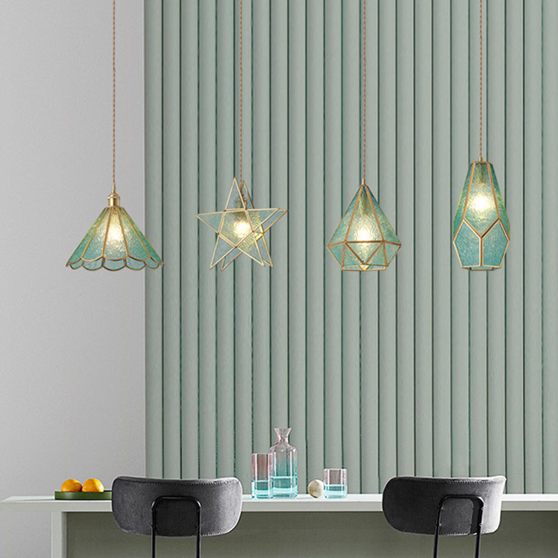 Delira Hanglamp Tiffany Glas Messing Plafondplaat