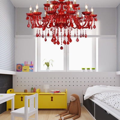 Delira Kroonluchter Kristal Rood Modern