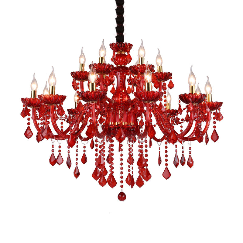 Delira Kroonluchter Kristal Rood Modern
