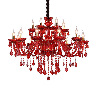 Delira Kroonluchter Kristal Rood Modern