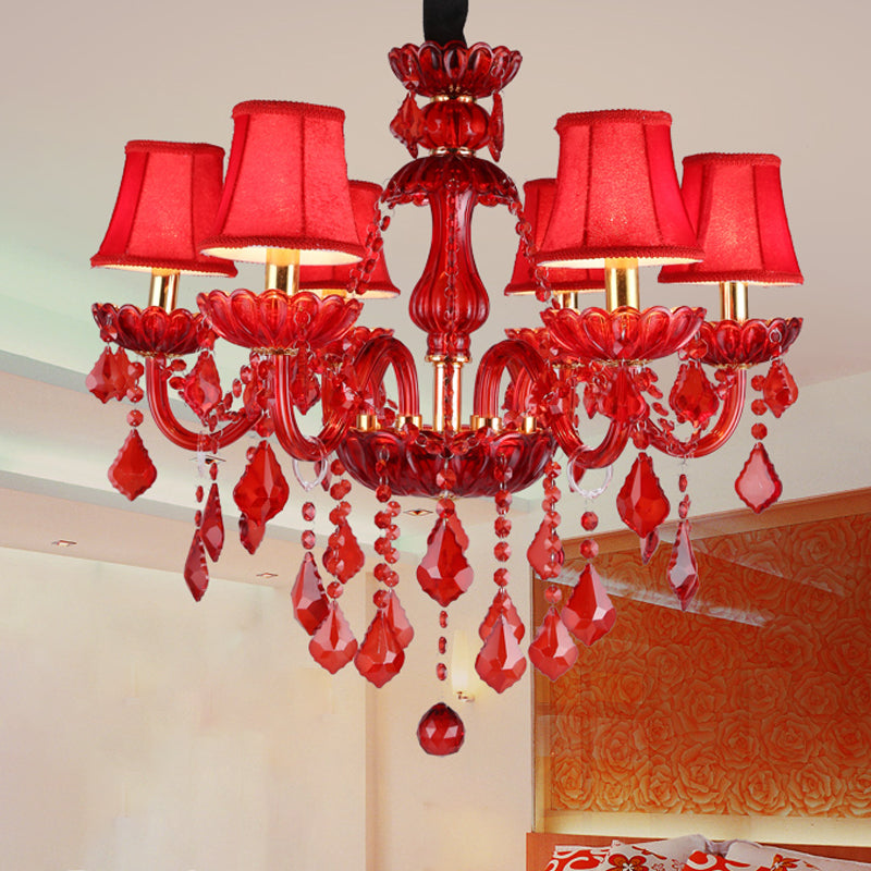 Delira Kroonluchter Kristal Rood Modern