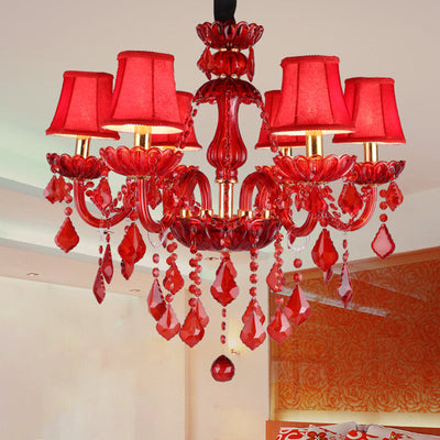 Delira Kroonluchter Kristal Rood Modern