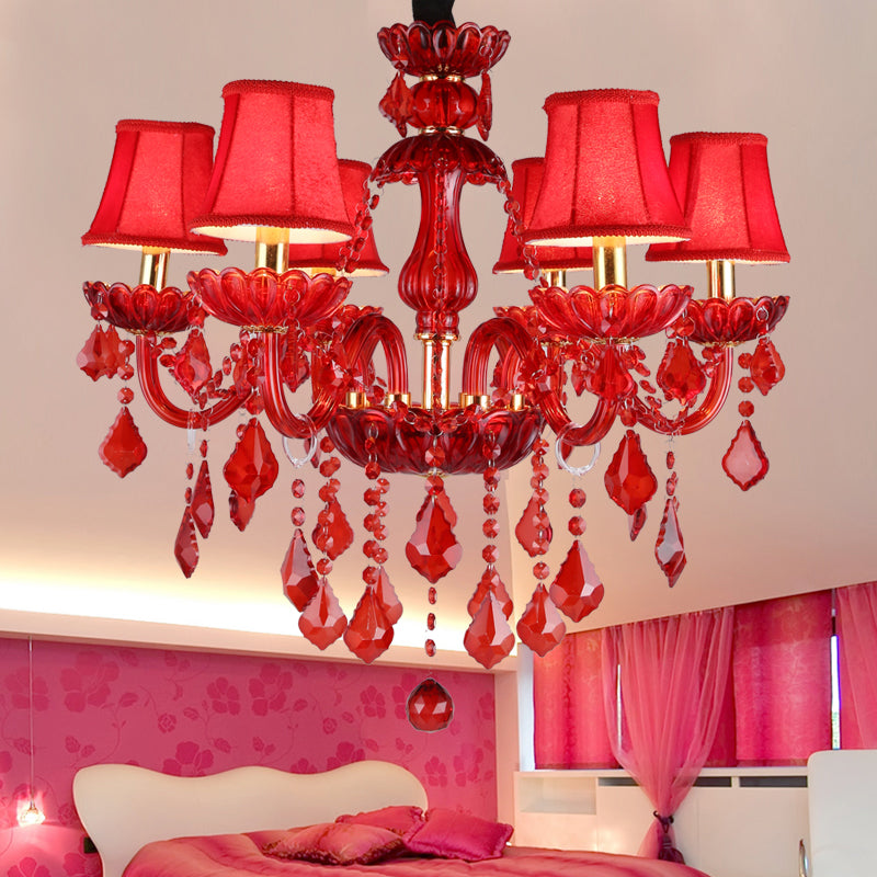 Delira Kroonluchter Kristal Rood Modern