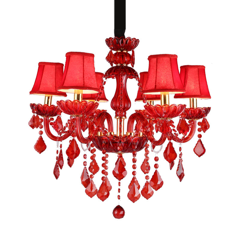 Delira Kroonluchter Kristal Rood Modern