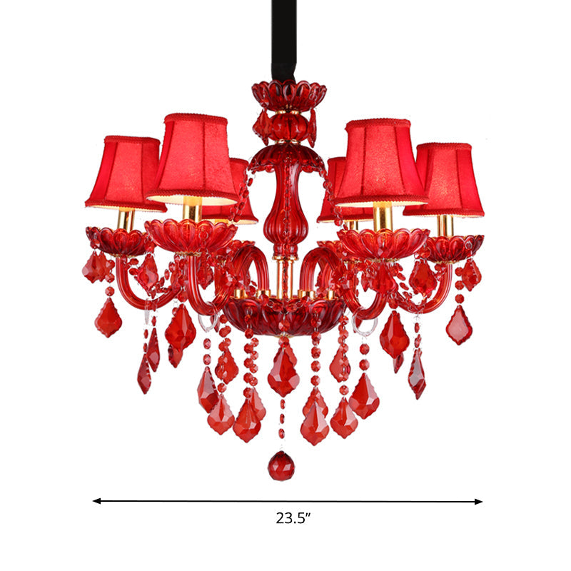 Delira Kroonluchter Kristal Rood Modern