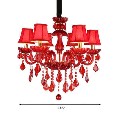 Delira Kroonluchter Kristal Rood Modern