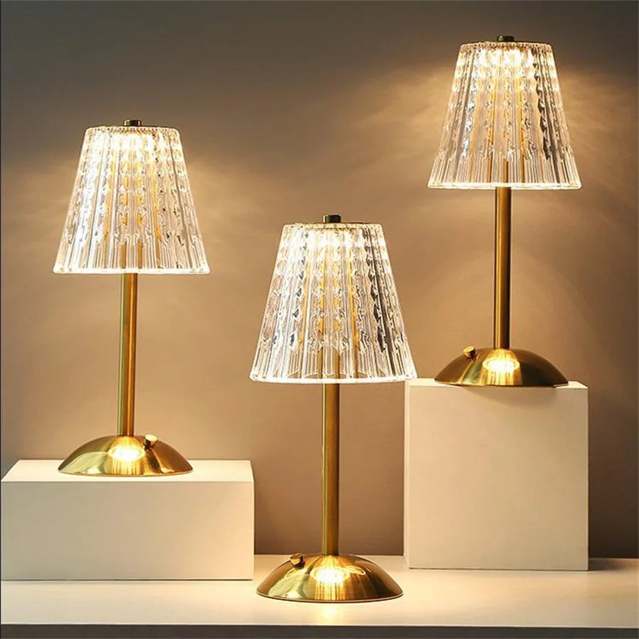 Delira Tafellamp Goud Kristal Design