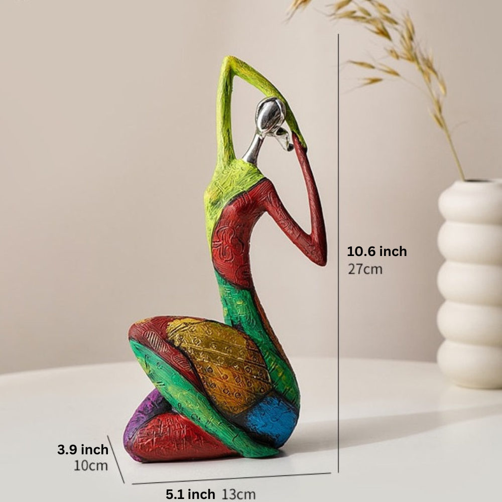 Delira Beeldje Kleurrijke Vrouw Abstract Handgemaakt Kunstobject