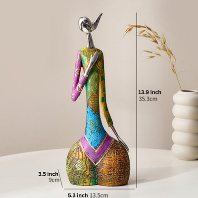 Delira Beeldje Kleurrijke Vrouw Abstract Handgemaakt Kunstobject