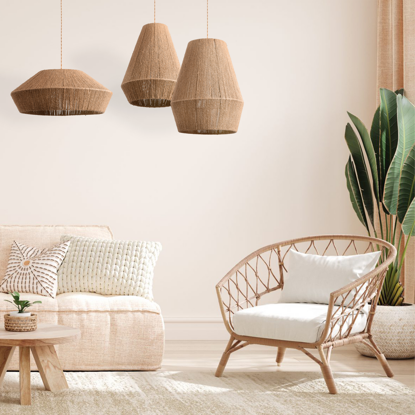 Delira Hanglamp Touw Natuurlijke Look