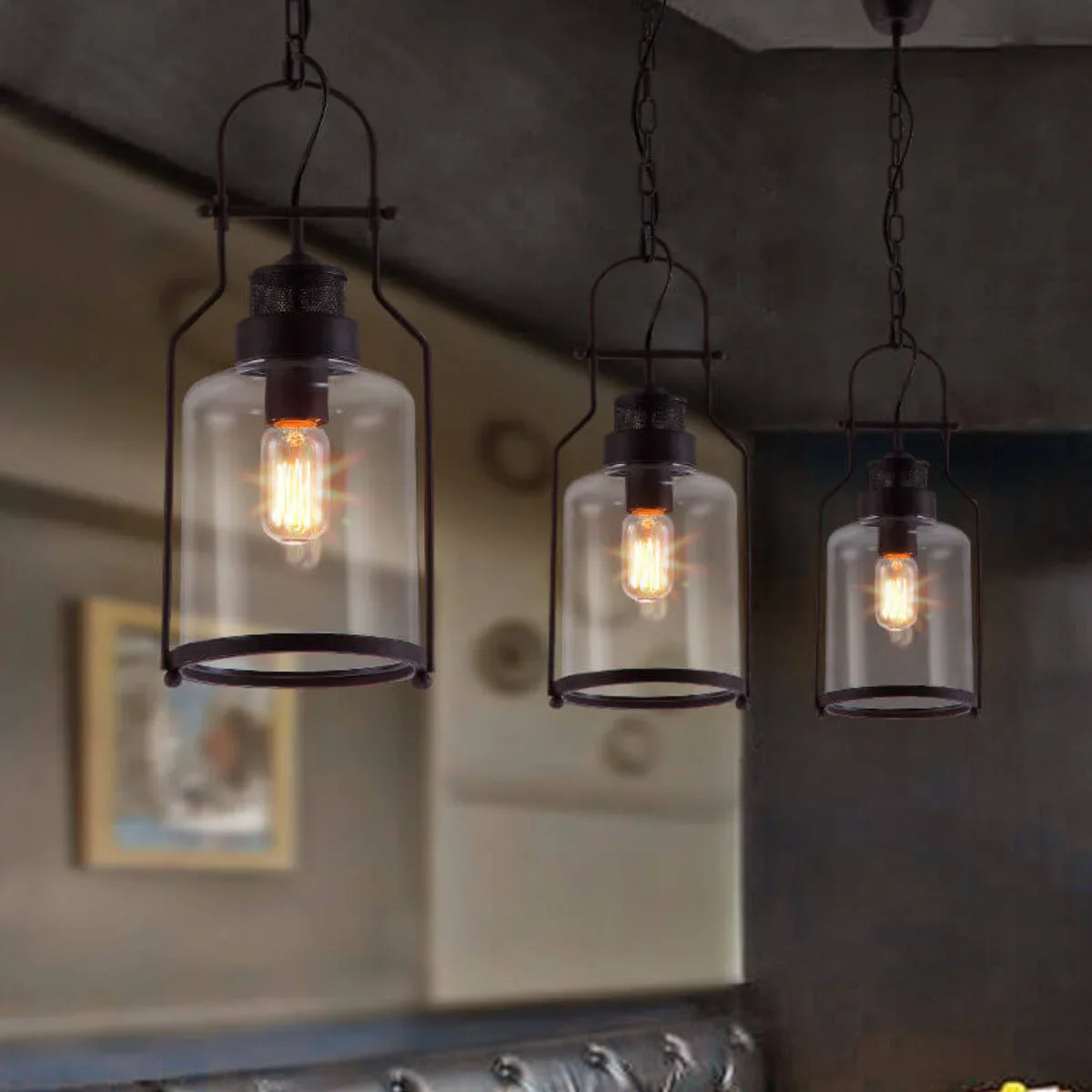 Delira Hanglamp Industrieel Glas Vintage