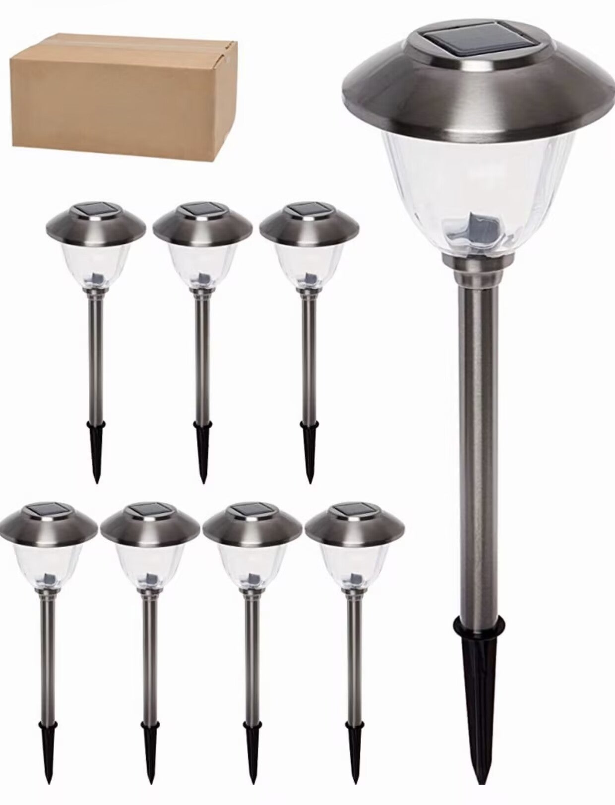 Delira Solar Padverlichting Set van 8 RVS Buitenlampen