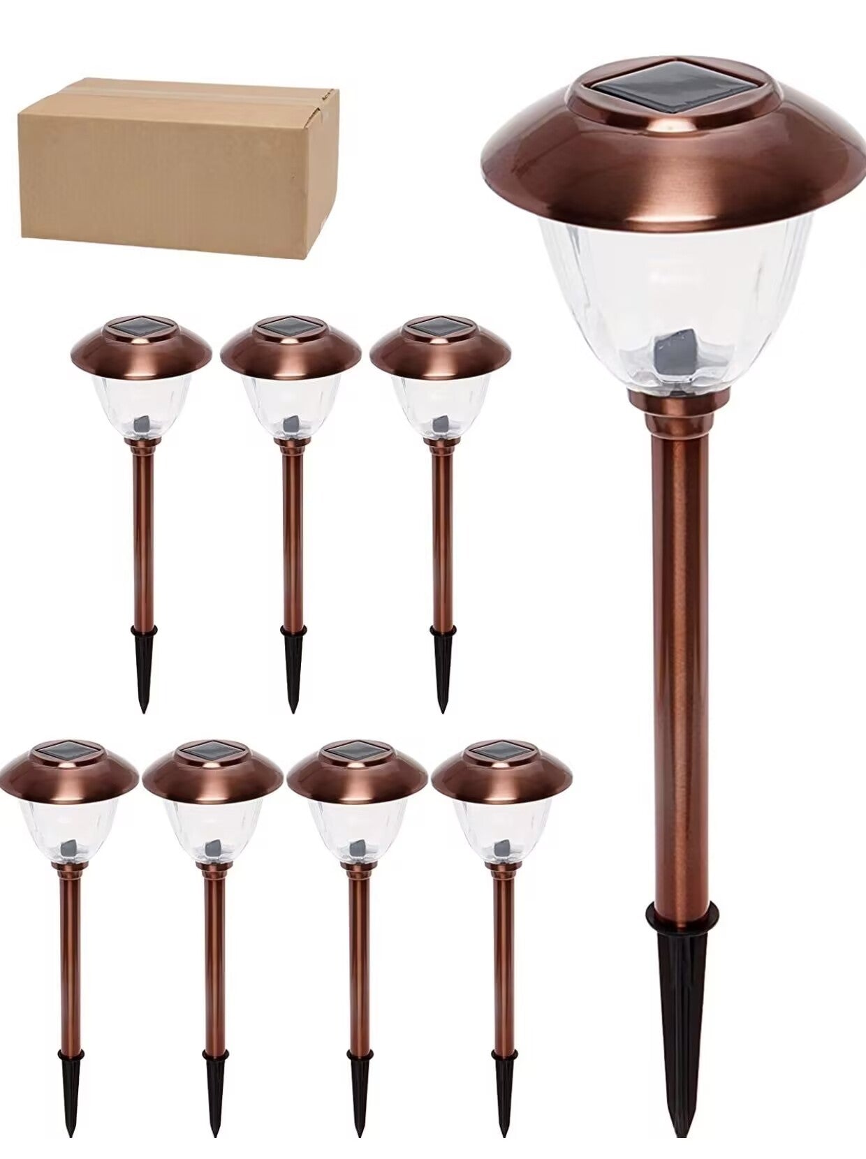 Delira Solar Padverlichting Set van 8 RVS Buitenlampen