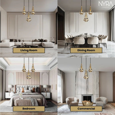 Delira Hanglamp Goud Bloemlicht