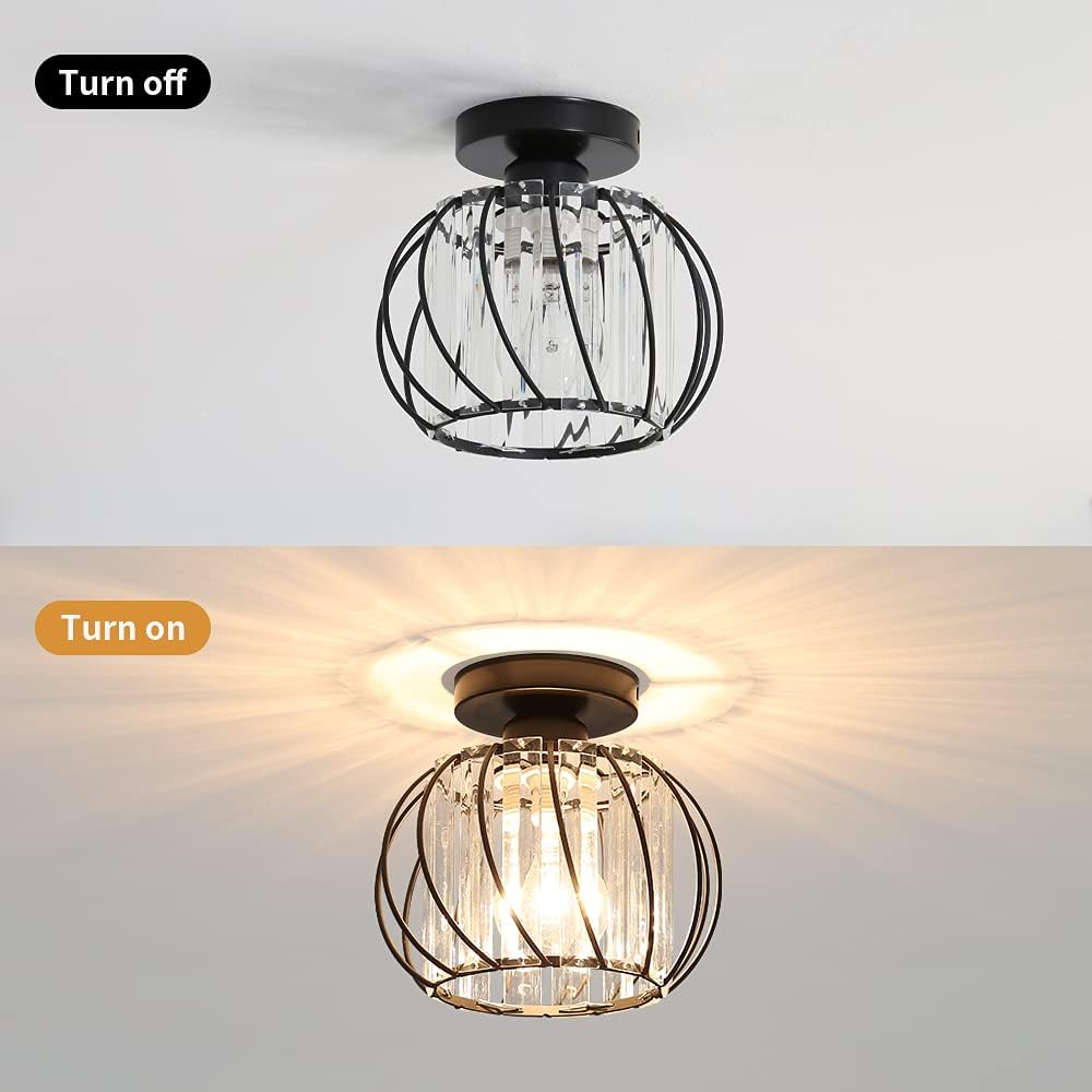 Delira Plafondlamp Glas Zwart Minimalistisch