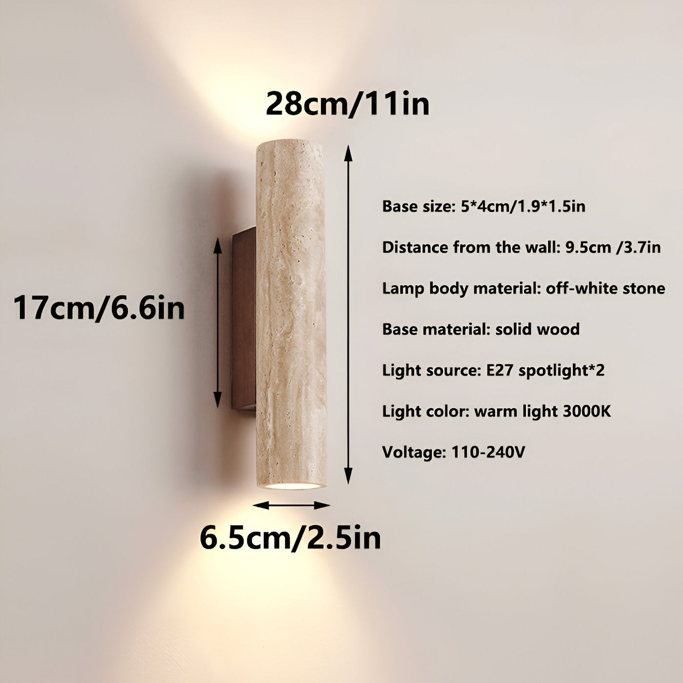 Delira Wandlamp Travertin Eenvoud