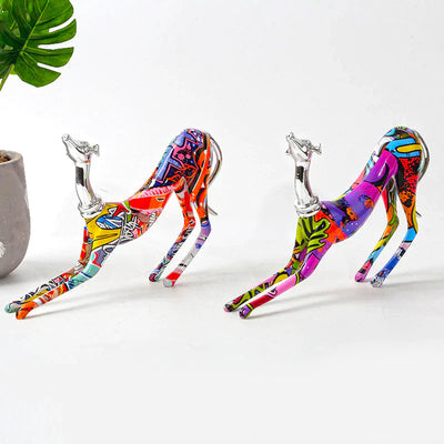 Delira Beeldje Greyhound Kleurrijk Graffiti Hondendecoratie