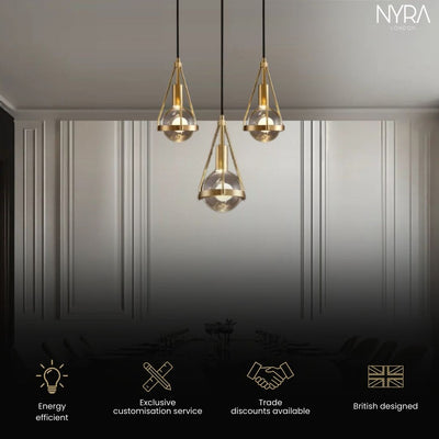 Delira Hanglamp Goud Bloemlicht