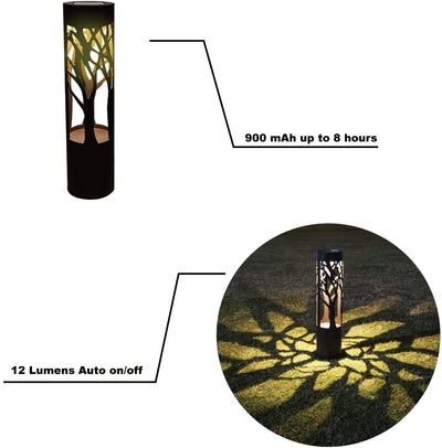 Delira Solar Padverlichting Set van 2 Bronskleurige Tuinlampen