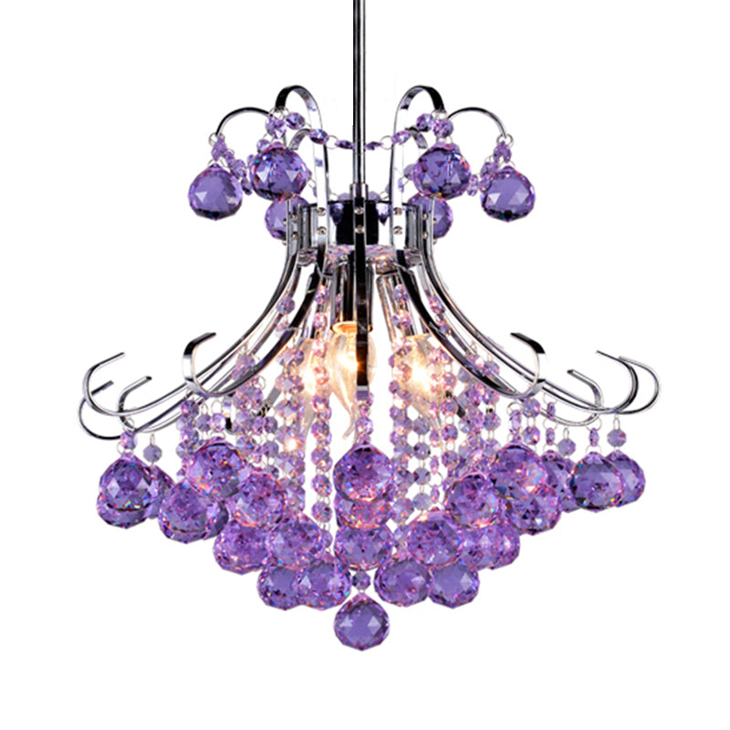 Delira Plafondlamp Kristal Druppel Rood Paars