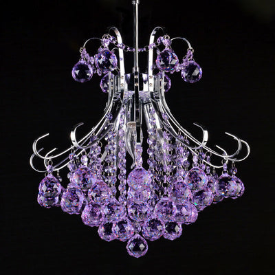 Delira Plafondlamp Kristal Druppel Rood Paars